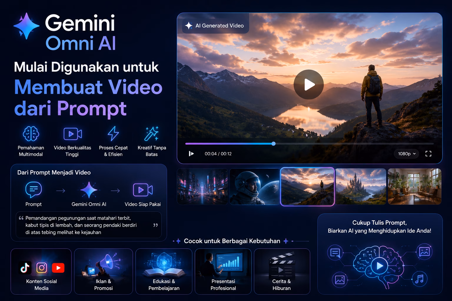 Gemini Omni AI Mulai Digunakan untuk Membuat Video dari Prompt