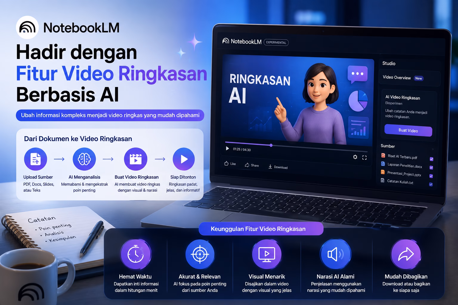 NotebookLM Hadir dengan Fitur Video Ringkasan Berbasis AI